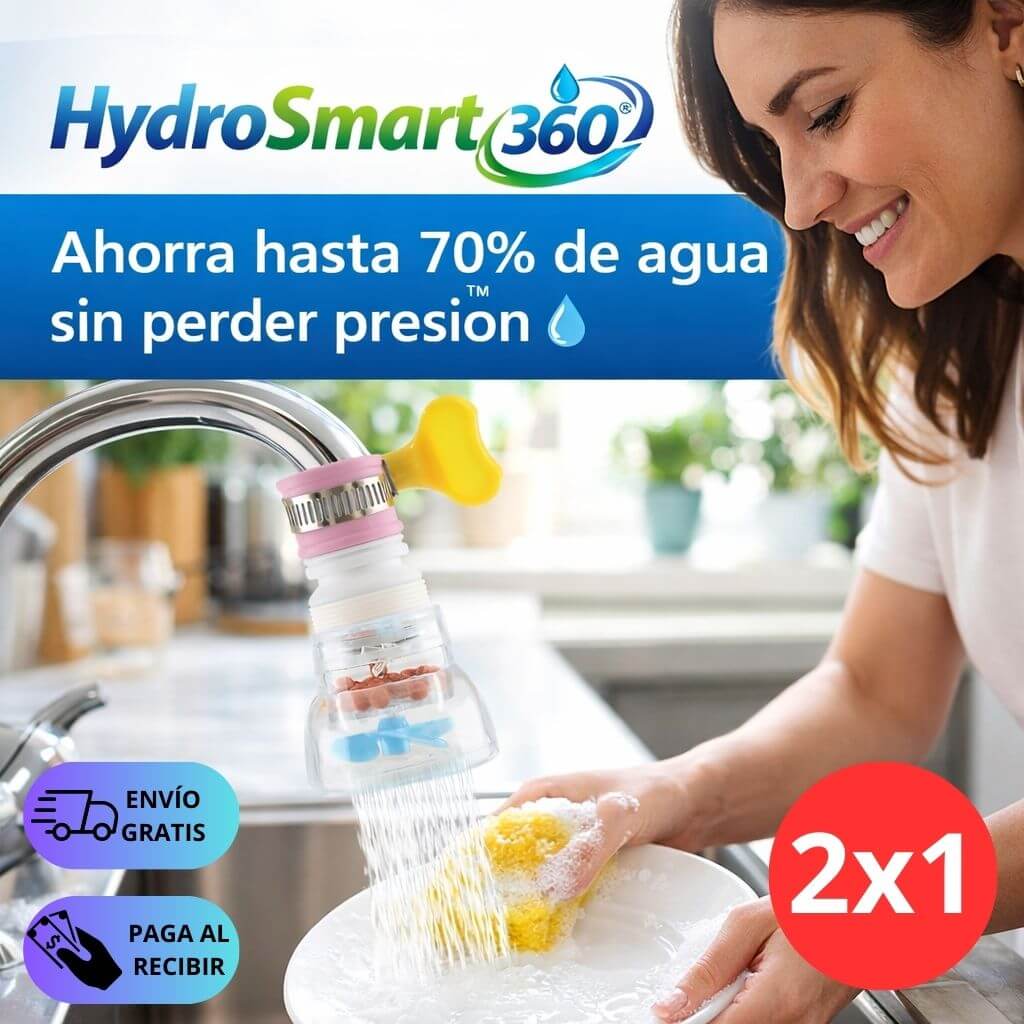 Flitro de agua HydroSmart 360™ Ahorra y Purifica tu consumo de agua mes a mes