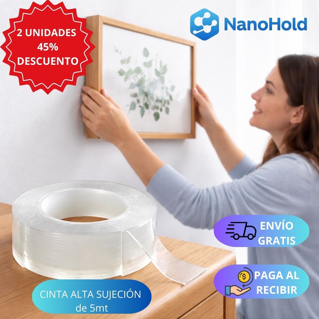 NANO HOLD - Cinta de 5 mt de alta sujeción